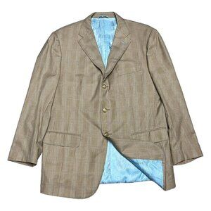 Astor & Black Luxury Custom-Made Plaid Checkered Suit Jacket Blazer - Mens M